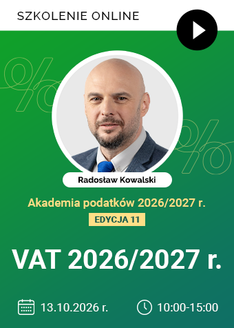 Szkolenie online: VAT 2026/2027 r.